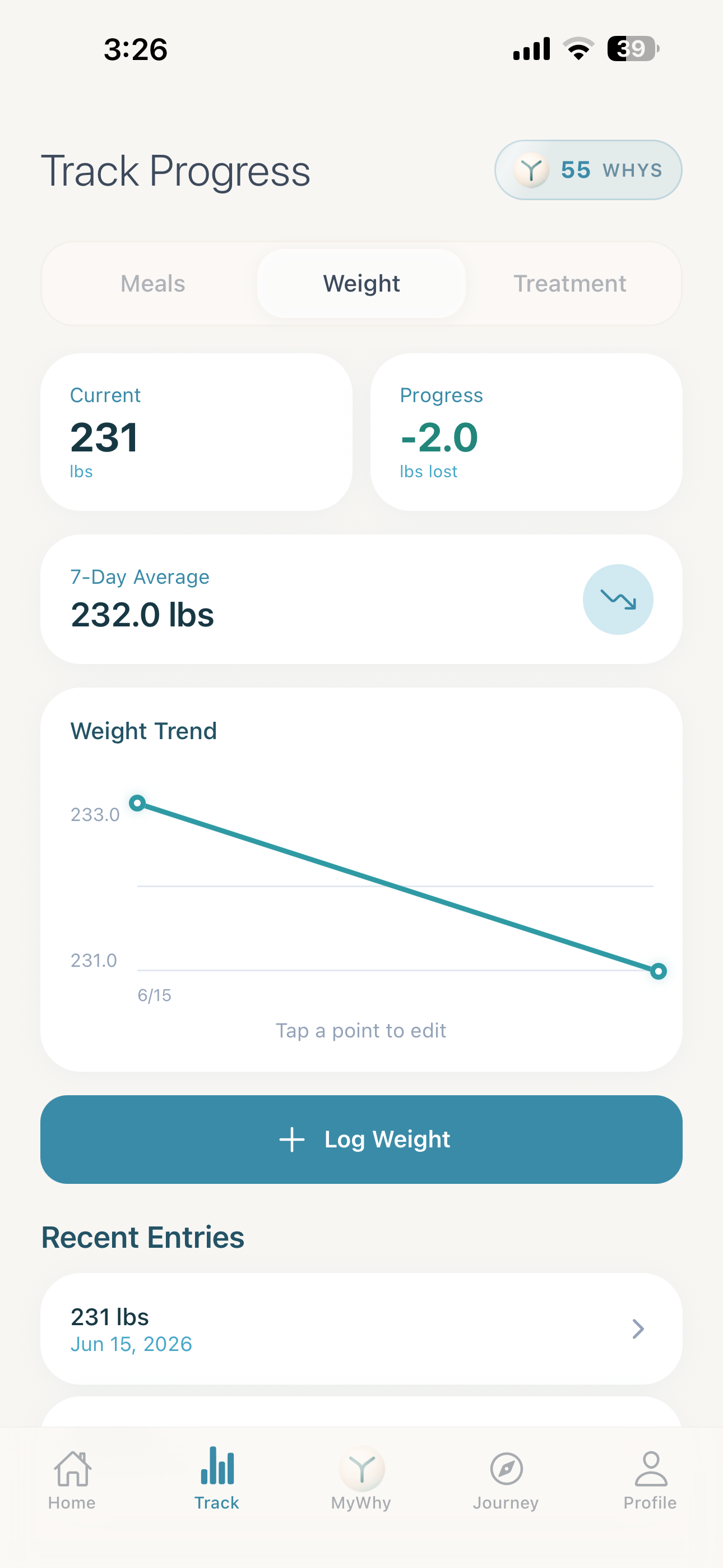 Weight tracking